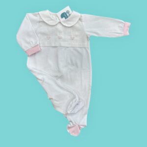 tutina in jersey di cotone ricamata